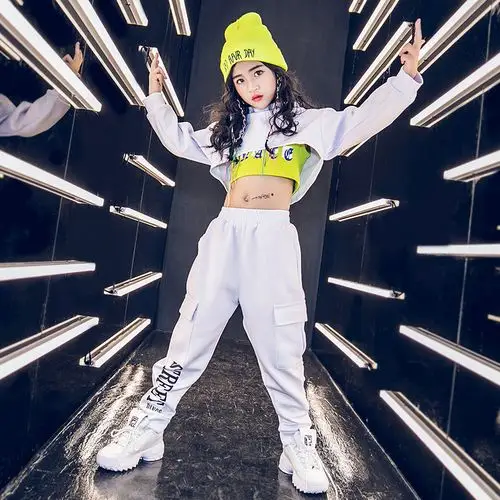 儿童爵士舞服装露脐韩版女童jazz表演少儿嘻哈儿童演出服