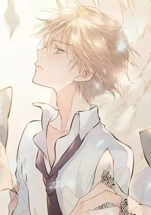 精灵王子动漫男孩天使金发金眸宇宙琴未响金发男生头像动漫帅气的二