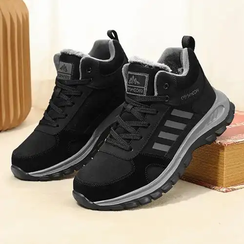 冬季雪新品老年保暖鞋防滑软底老人棉鞋加绒爸爸鞋男加厚东北男士