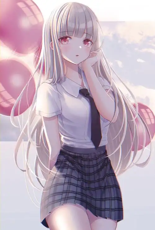 2k手机唯美学生装少女 气球超高清壁纸 - 日本动漫 - h128壁纸