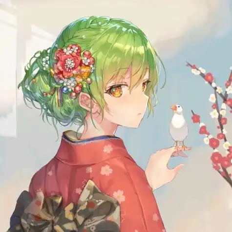 女生头像动漫樱花春天唯美插画侧脸