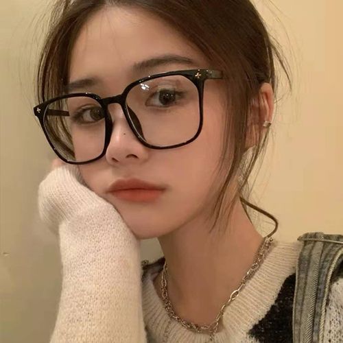 黑框眼镜女款可配近视防辐射防蓝光素颜神器黑色大框眼睛抗疲劳男