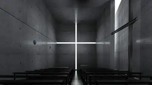 光之教堂传统日式庭院的设计师也善于利用门窗来营造这种幽玄的莽学