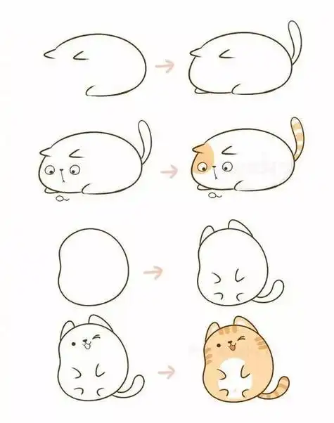简单画最可爱的小猫怎么画