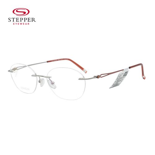 stepper思柏眼镜 远近视眼镜框女款无框钛材商务潮流眼镜架 sa-75000