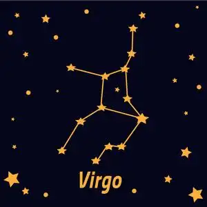 处女座星座上布满星星的天空照片