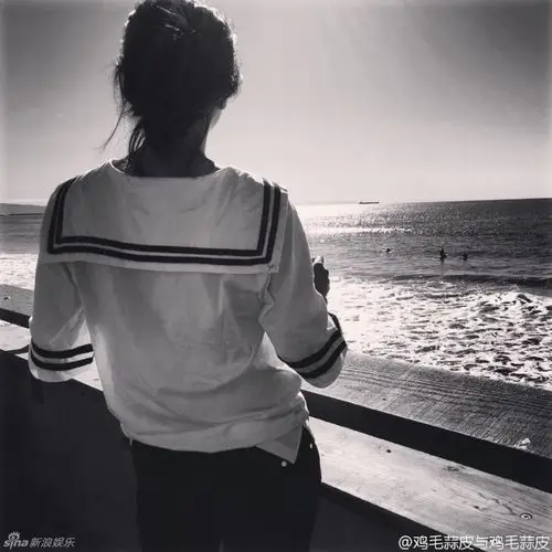 徐静蕾晒美照海边撒欢 任性甩发气质文艺 (8/10)