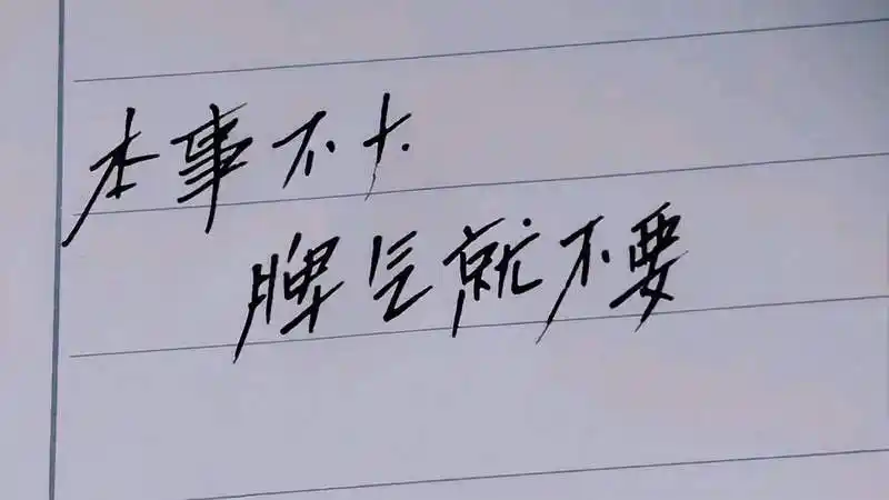 手写本事不大脾气就不要太大我记住了