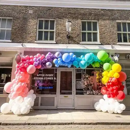 92店铺门口气球拱门91开业庆典门头气球布置-开业乔迁|广州气球