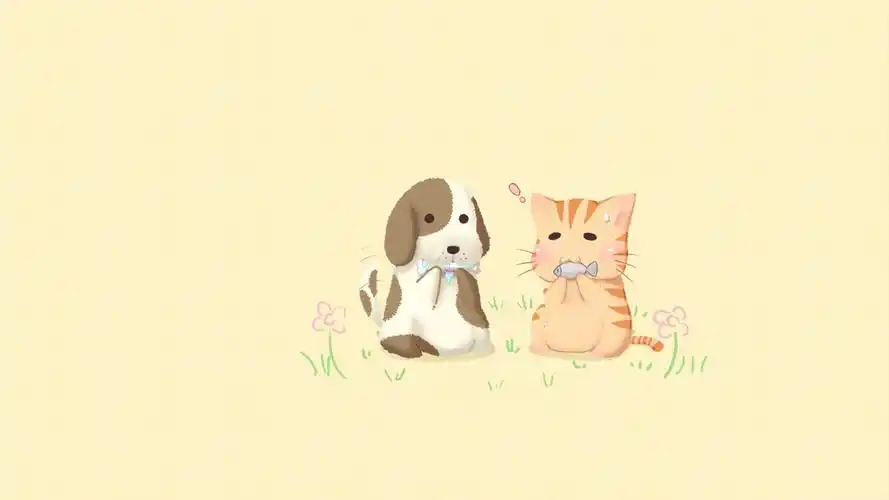 猫狗卖萌桌面壁纸_可爱壁纸_墨鱼部落格