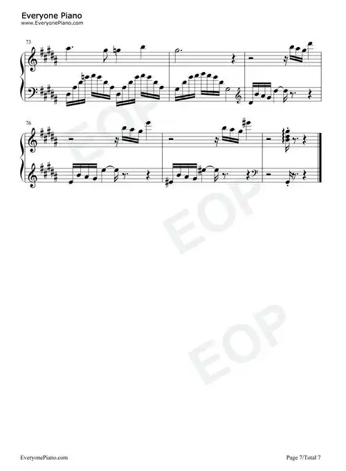 夜的第七章-周杰伦五线谱预览7