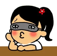 小女孩噘嘴可爱戴眼罩gif动图_动态图_表情包下载_soogif