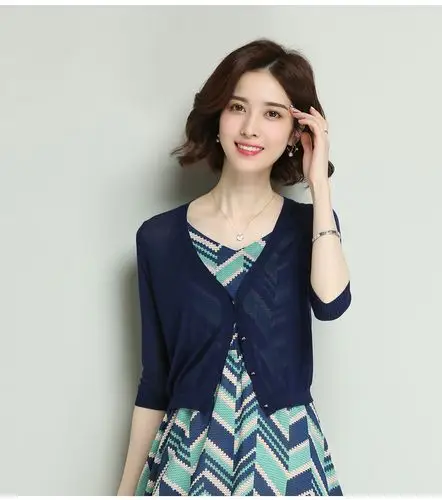 【轻薄遮阳】小披肩防晒夏天冰丝中袖披肩小开衫短款小坎肩女夏薄款