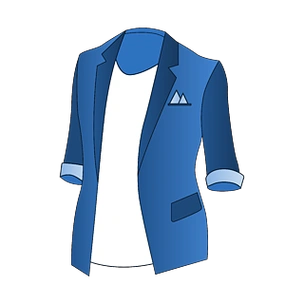 免扣卡通蓝色西装