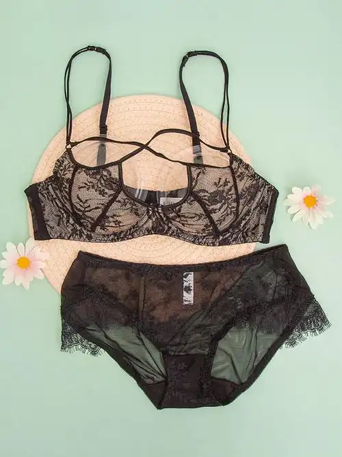 少女美屋全透明诱惑性感内衣女士透视蕾丝文胸罩超薄款无海绵情趣