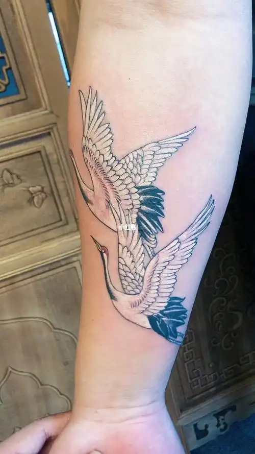 王伟刺青信阳纹身仙鹤纹身