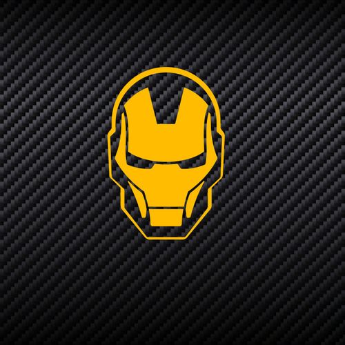 漫威钢铁侠头部单色雕刻镂空汽车贴纸反光油箱盖贴笔记本拉花车贴