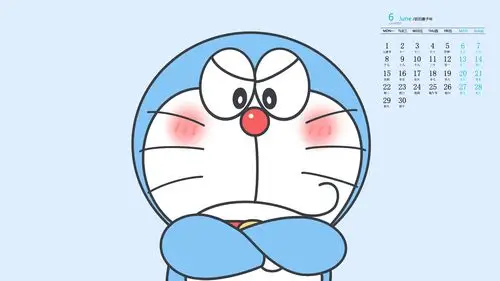 哆啦a梦萌系可爱日历壁纸