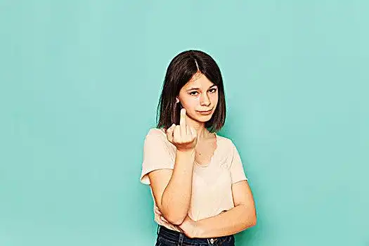 合影,商务人士,制作,粗鲁,手势商务人士,接触,向上,职业女性手势下流