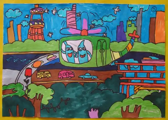 同盛小学三年级绘画作业评比赛