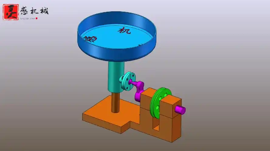 1种空间滑块曲柄机构:上下移动的同时实现旋转往复运动!