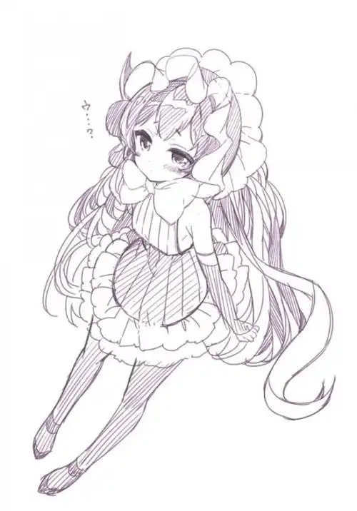 413张美少女插画手绘线稿精选集高清日本风女生漫画黑白手稿素材大全