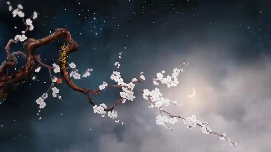 暗香浮动月黄昏插画图片壁纸