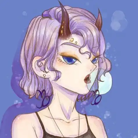 今天新画的头像摩羯座酷女孩淡陌dm