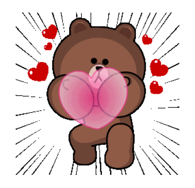 布朗熊,可妮兔表情包 linefriends