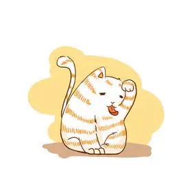 二次元gif表情包卡通漫画可爱的猫猫舔毛