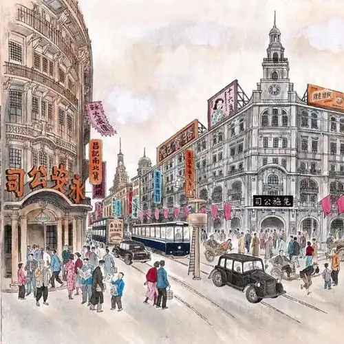 画家庞老师为我们一一呈现那个年代特有的建筑,上海的步高里,福州路