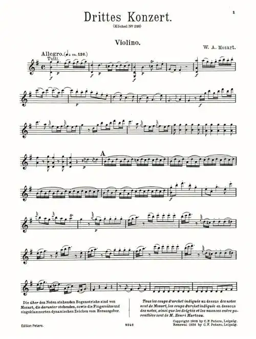 g大调第三小提琴协奏曲演奏要点简析