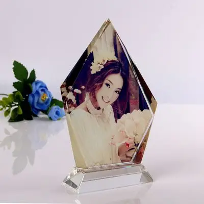 冰山水晶照片摆台diy相框同学聚会纪念品公司年会女友生日小礼物