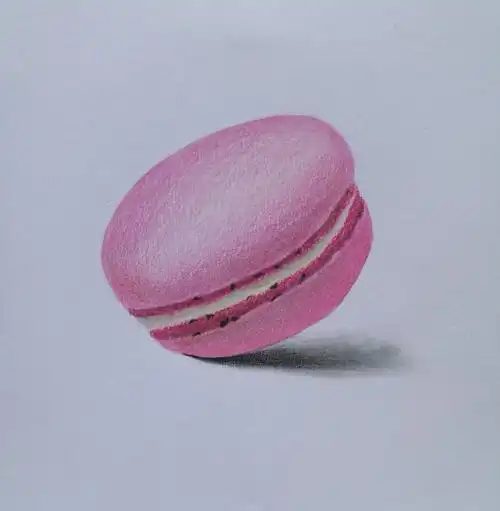 彩铅绘|粉色甜蜜马卡龙