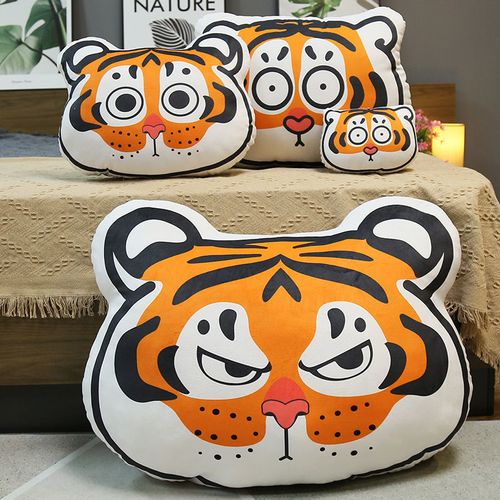 呆萌大老虎抱枕沙发靠垫床头靠枕汽车腰靠办公室护腰枕午睡趴枕头