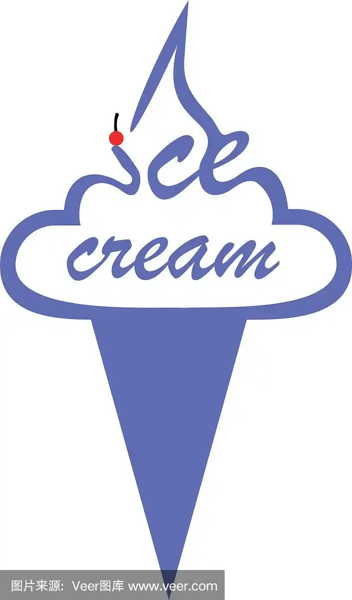 冰淇淋甜点标志