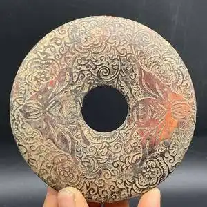 古玩捡漏乾隆年制明清古董玉石高古玉做旧岫玉老物件平安扣玉璧财