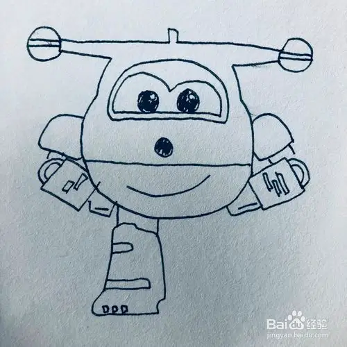 超级飞侠乐迪简笔画步骤图