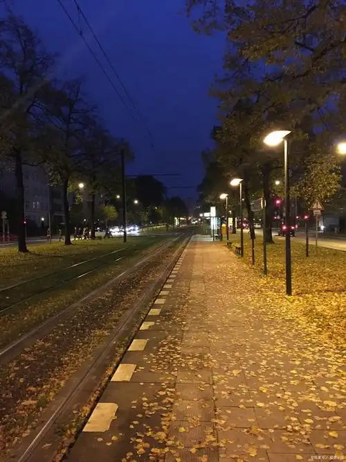 黄昏的街道上,我独自一人,寂寥而深沉.