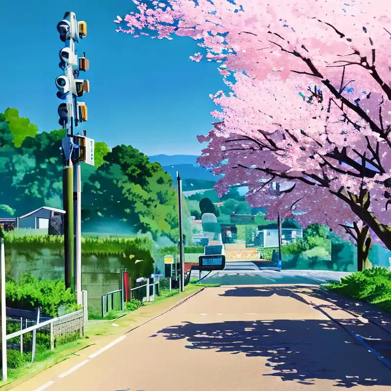 樱花树下,可爱小狗[太阳] #动漫壁纸美图