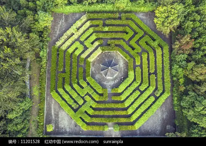 园林航拍-诸葛亮八卦阵图片