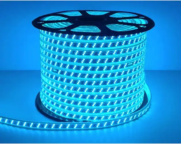led灯带冰蓝色海蓝色超亮长灯条灯客厅吊顶户外防水光带浅蓝220v