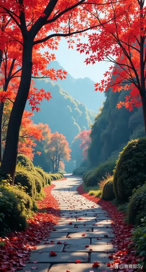 我镜头下的秋天,落叶铺满了小径,美得像一幅画.#最美秋日