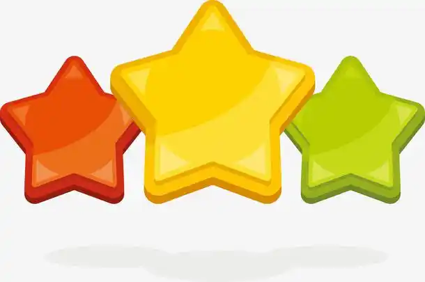 三颗矢量彩色星星