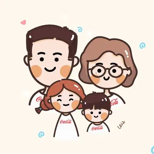 卡通头像,一家四口