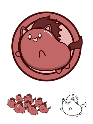 十二生肖可爱萌马八骏图矢量插画png线稿