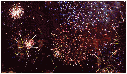 一波去年客天下环球烟花狂欢大派对的现场美图绚丽多彩的烟花华美绽放