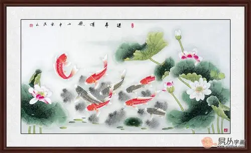 【收藏热点】当代画家张洪山九鱼图赏析