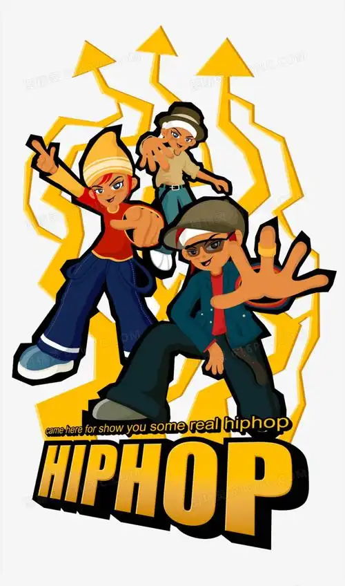 卡通手绘潮流街舞少年