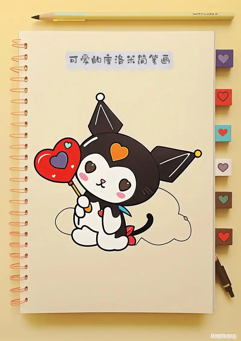 来看看这个超可爱的库洛米简笔画!它拿着一个爱心,简单又漂亮. - 抖音